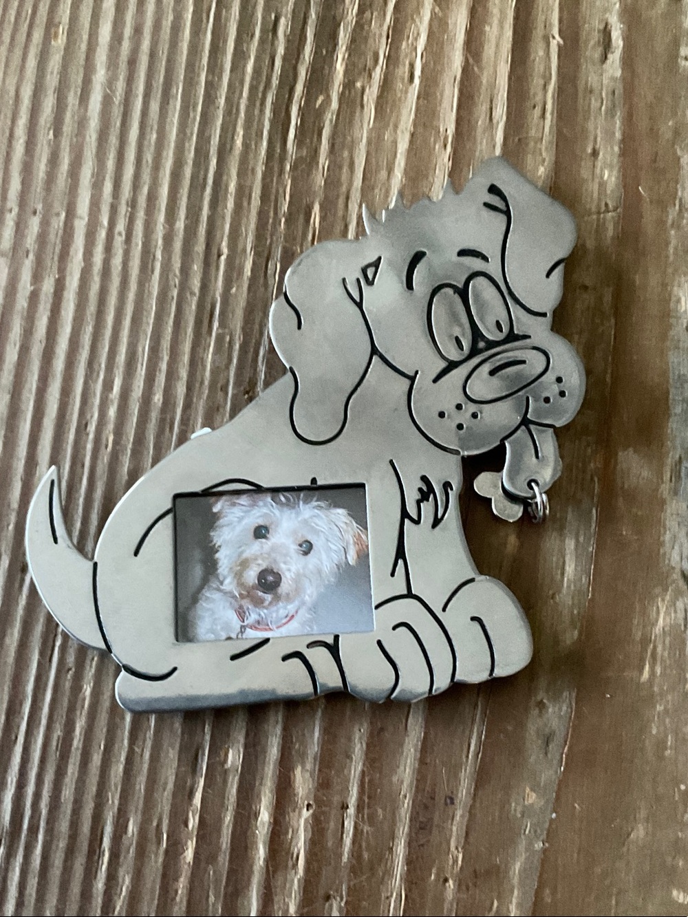 Wilton Silver Cartoon Dog Photo Frame magnet Refridgerator